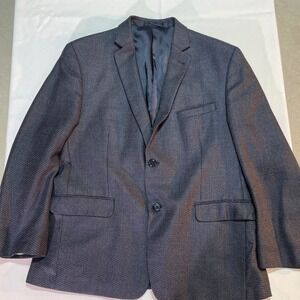 Joseph Abboud Blazer Mens 44S Silk and‎ Wool Houndstooth Blue Tweed Suit Jacket
